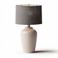 Tafel lamp van keramiek met grijze stoffen kap 30 x 30 x 60cm