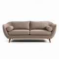 Stijlvolle bank van textiel in bruin met een afmeting van 200 x 85 x 75cm