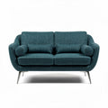 Twee-zits bank van zacht textiel met metalen poten in groen 150 x 80 x 70cm