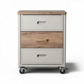 Berijkbaar bureaukast met houten blad en wielen 40 x 45 x 60cm grijs