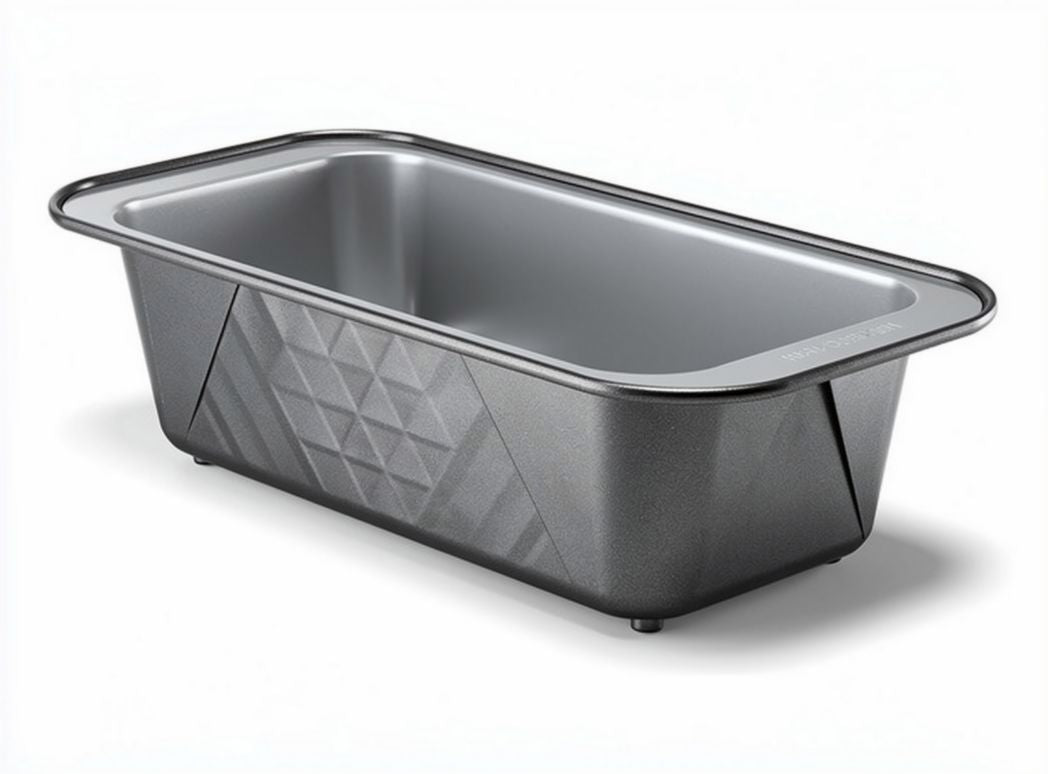 Rechthoekige bak van zwart staal met antiaanbaklaag 30 x 15 x 10cm