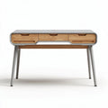 Houten bureau met drie lades en metalen poten 120 x 60 x 75cm