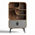 Boekenkast van hout en stof met opbergplek 90 x 40 x 150 cm