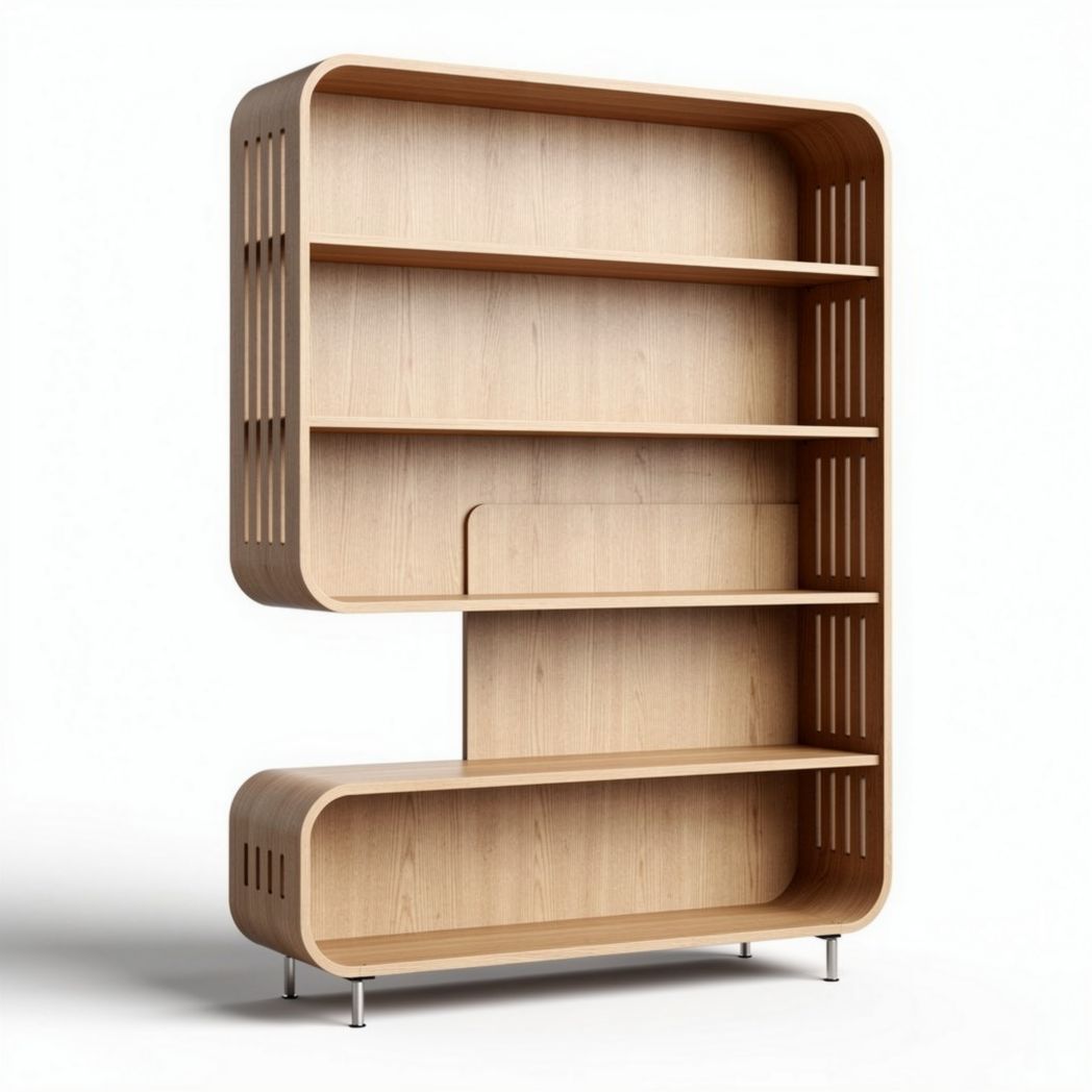 Houten boekenkast met open planken en afmetingen 150 x 30 x 180 cm